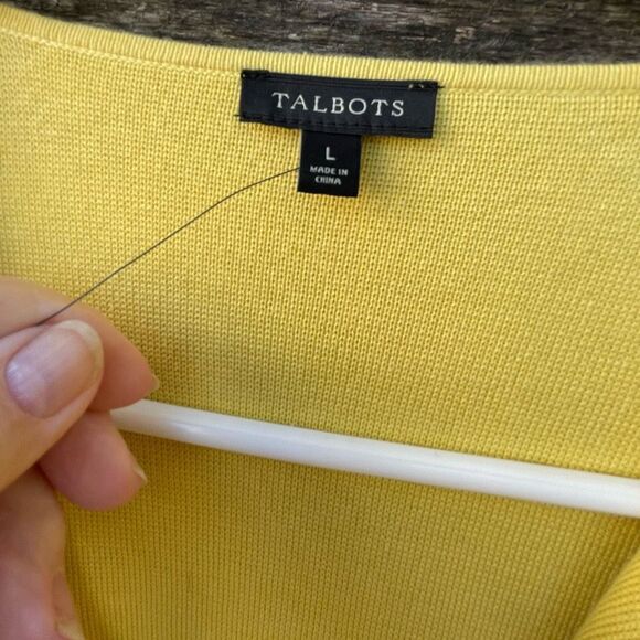 Talbots Yellow Open Front Cardigan - Picture 4 of 5